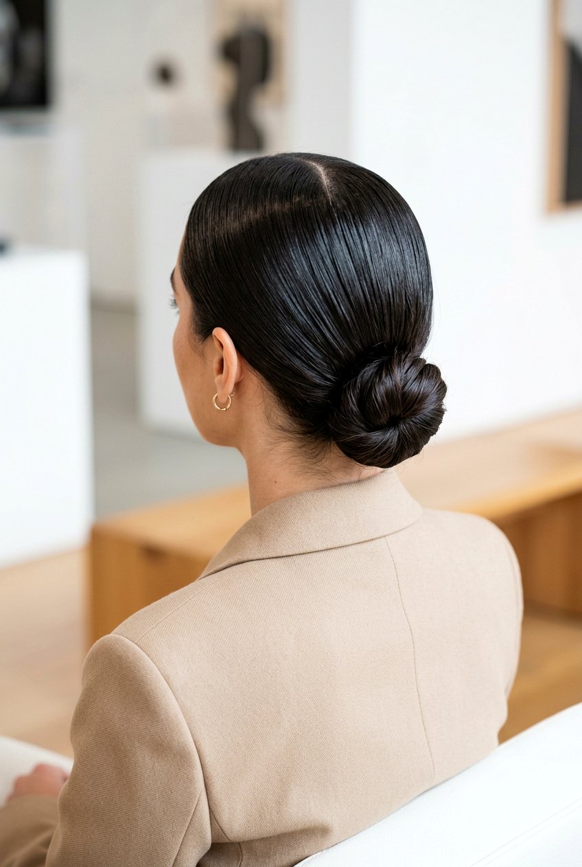 Sleek Low Bun - 20 minimalist work bun for women - 20 minimalist work bun for women