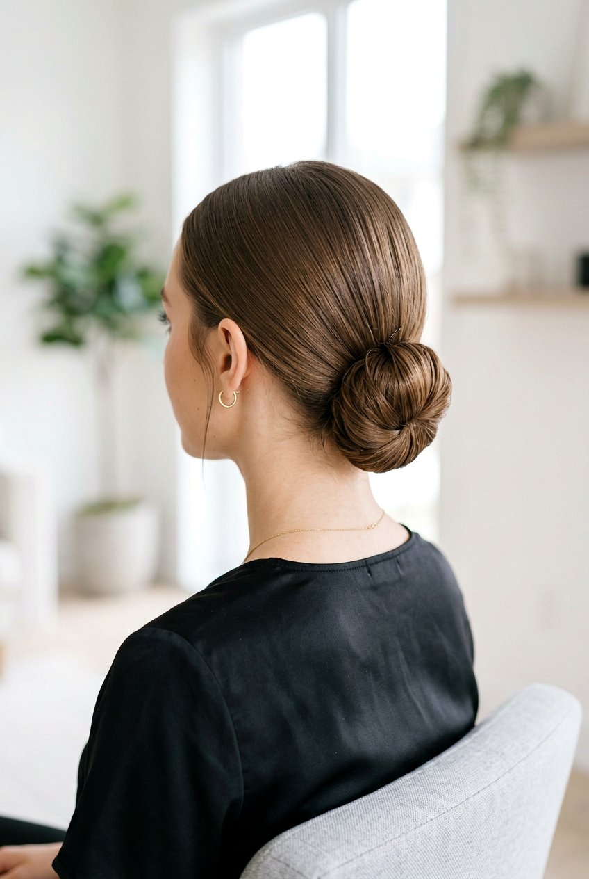 Sleek Low Bun - 20 business casual hairstyles - 20 business casual hairstyles