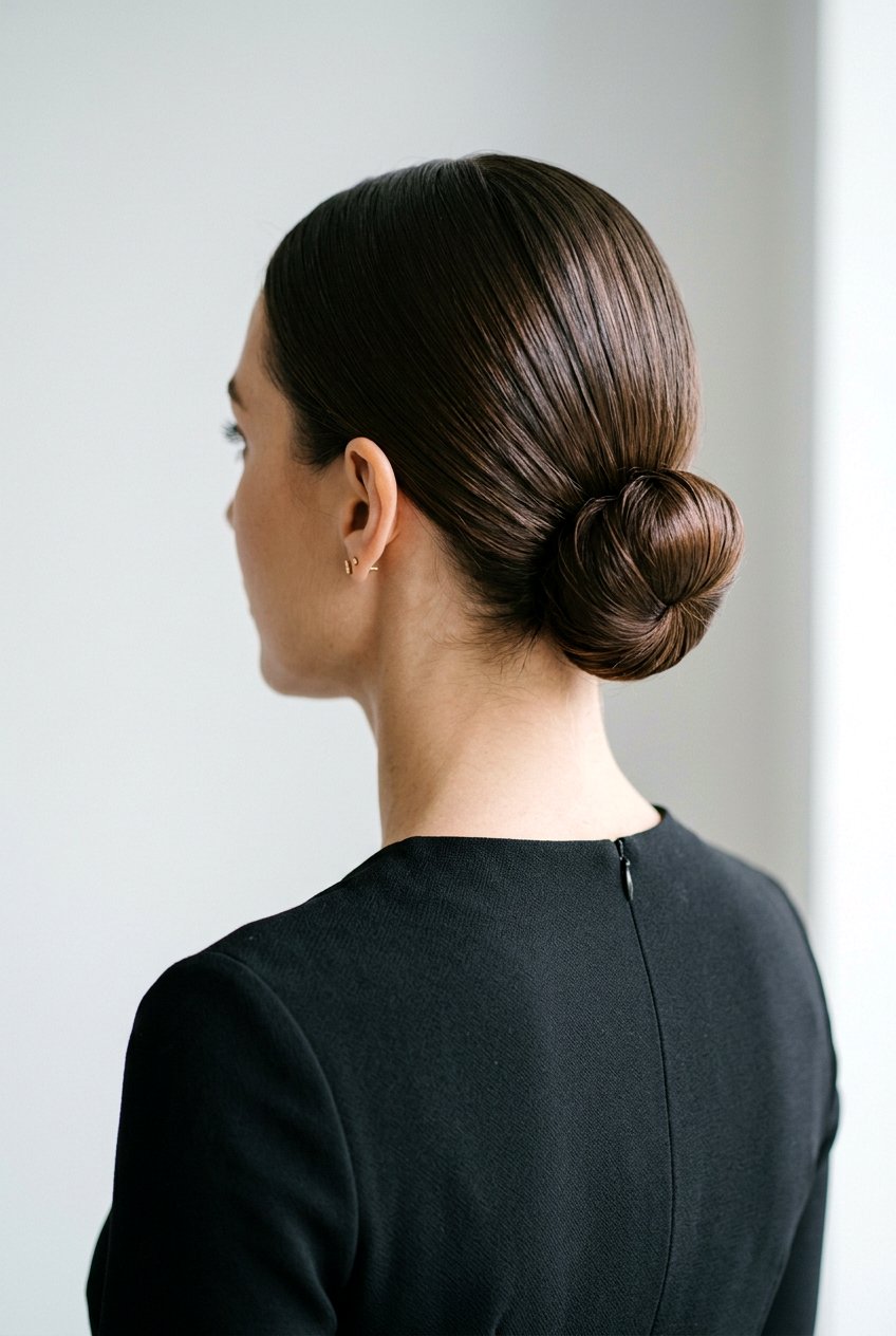 Sleek Low Bun - 20 hairstyle for postpartum baby hairs - 20 hairstyle for postpartum baby hairs