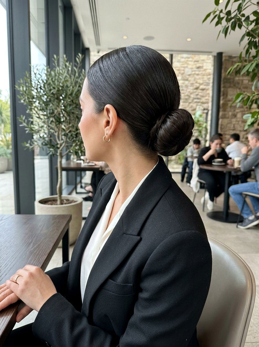 Sleek Low Bun - 20 clean girl haircut ideas - 20 clean girl haircut ideas