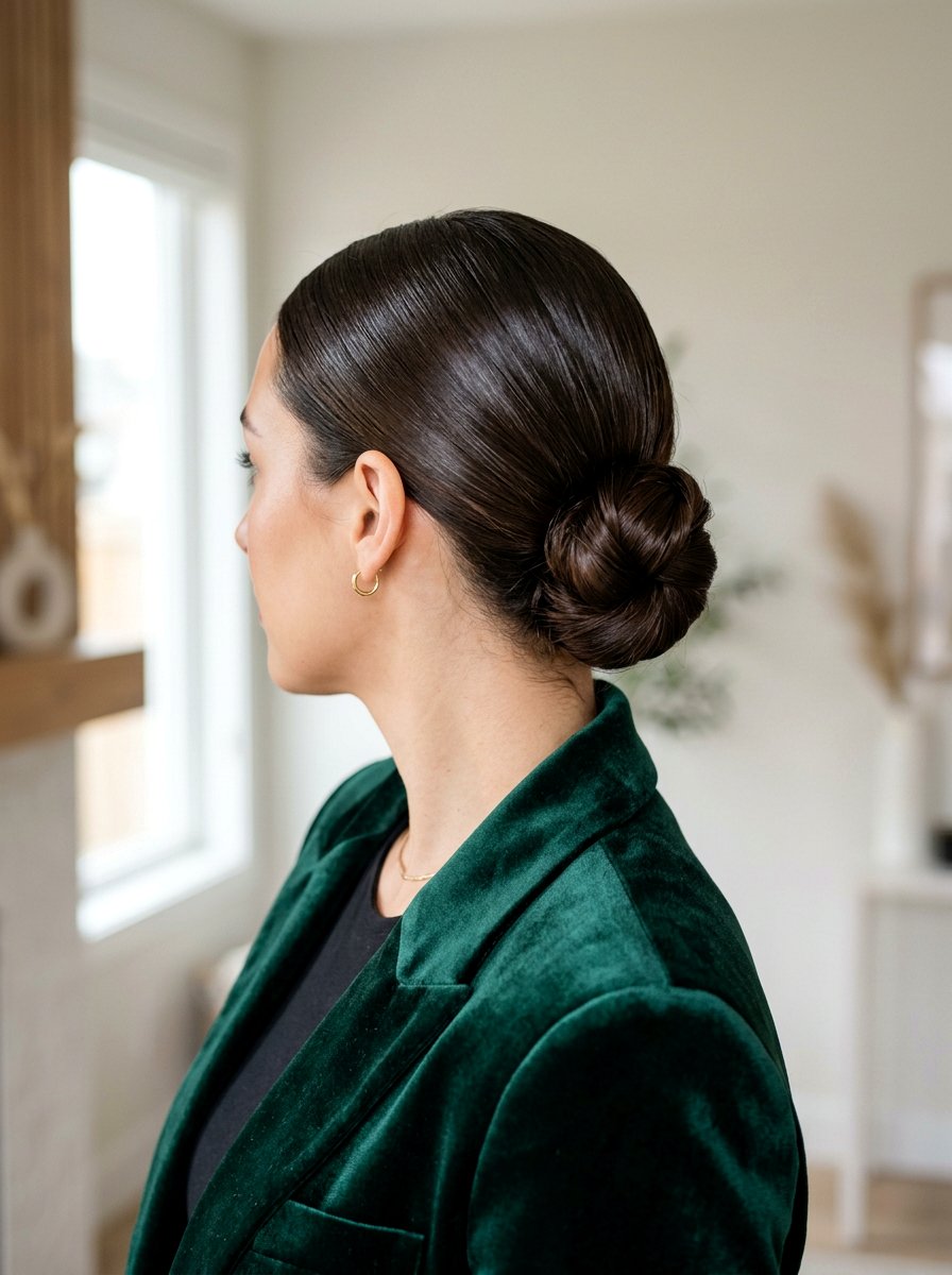 Sleek Low Bun - 20 cute birthday hairstyle ideas - 20 cute birthday hairstyle ideas