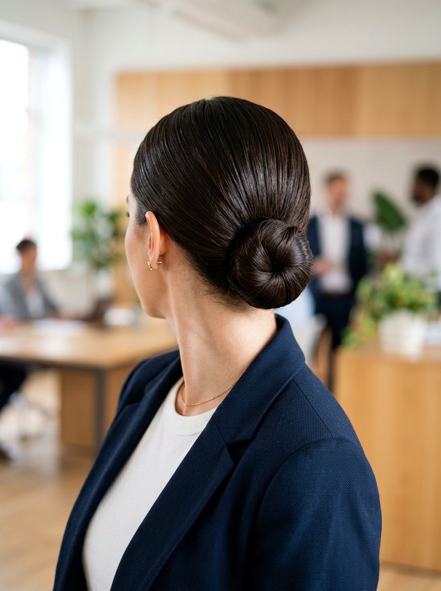 Sleek Low Bun - 20 cute hairstyle for brunch with friends - 20 cute hairstyle for brunch with friends