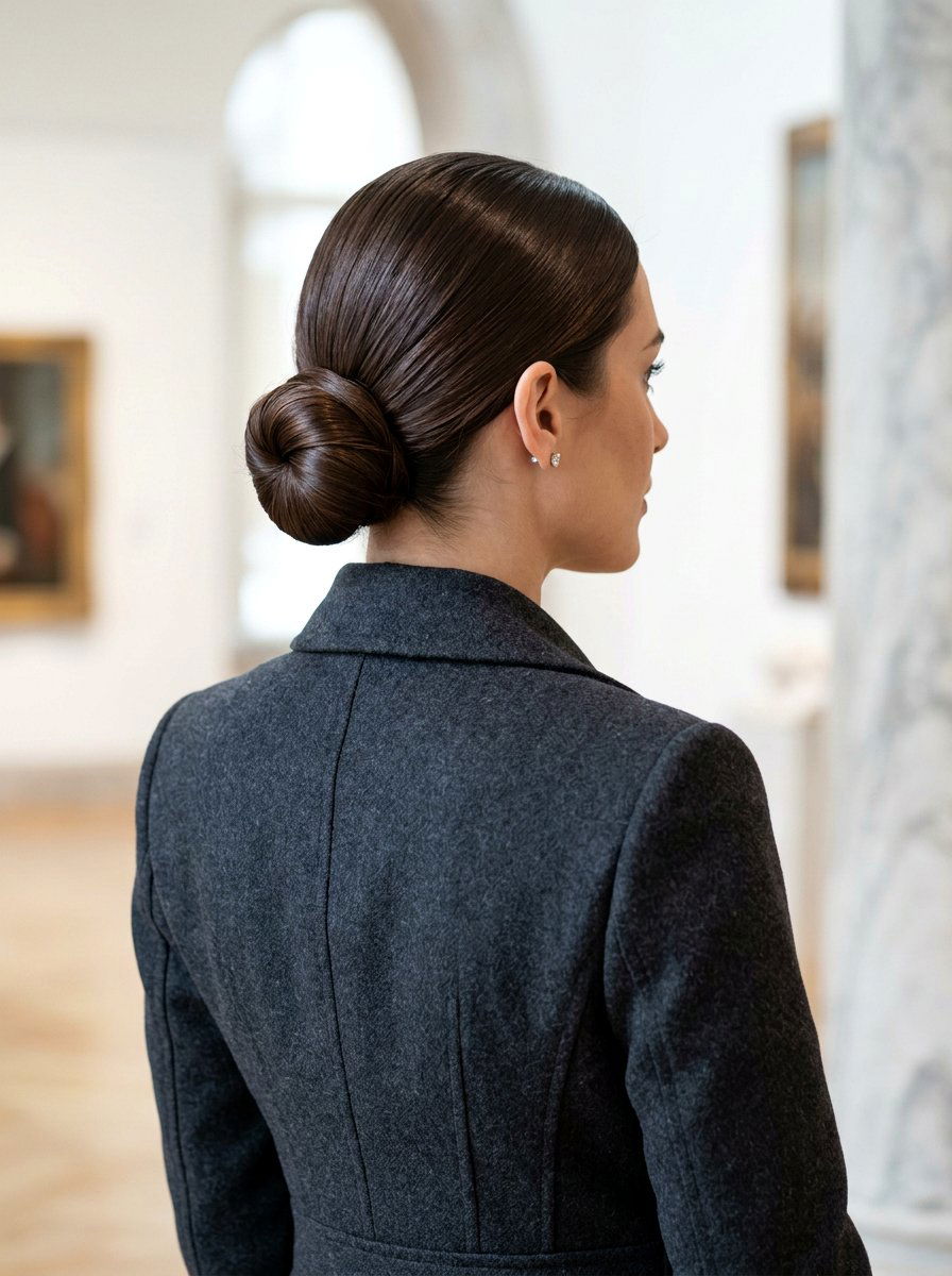 Sleek Low Bun - 20 cute hairstyle for shopping day - 20 cute hairstyle for shopping day