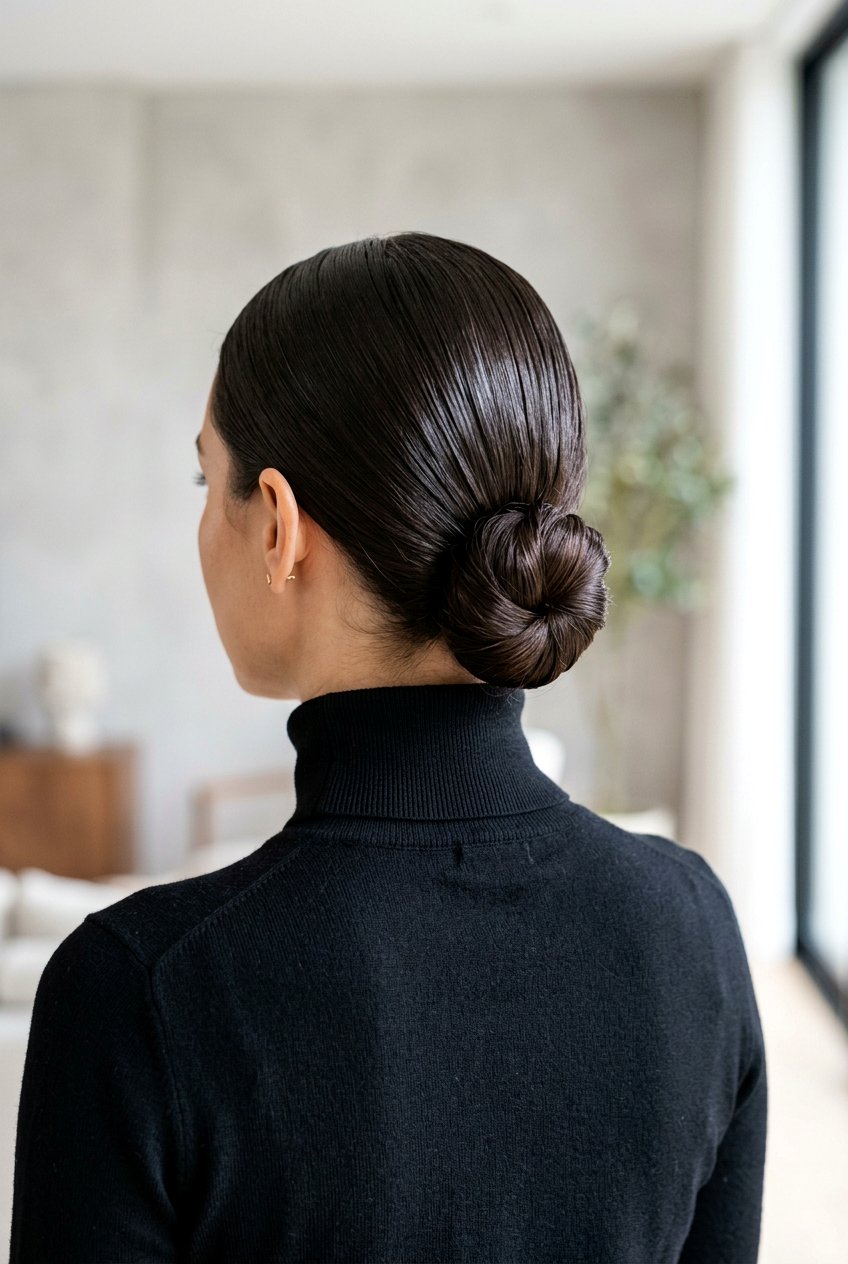 Sleek Low Bun - 20 dark academia low bun hairstyle - 20 dark academia low bun hairstyle