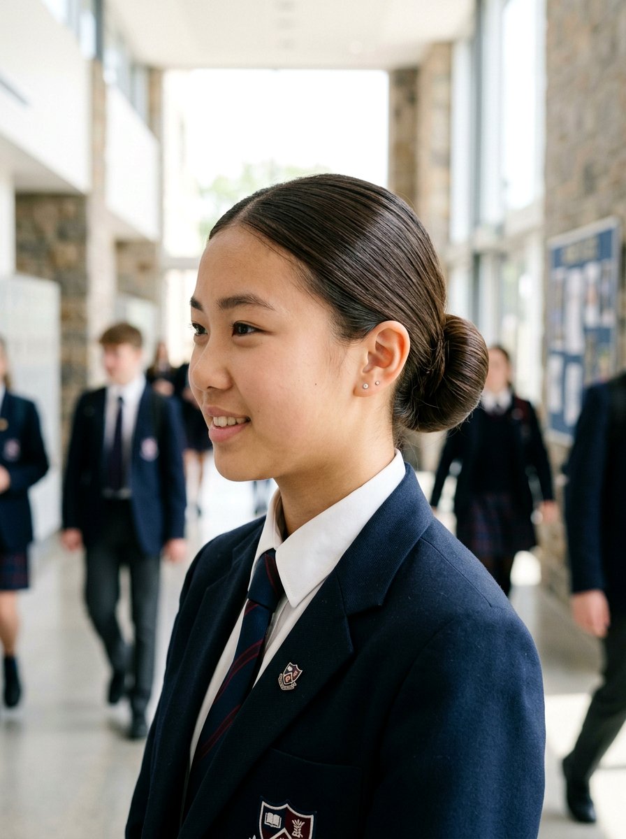 Sleek Low Bun - 20 quick hairstyle for school mornings teens - 20 quick hairstyle for school mornings teens