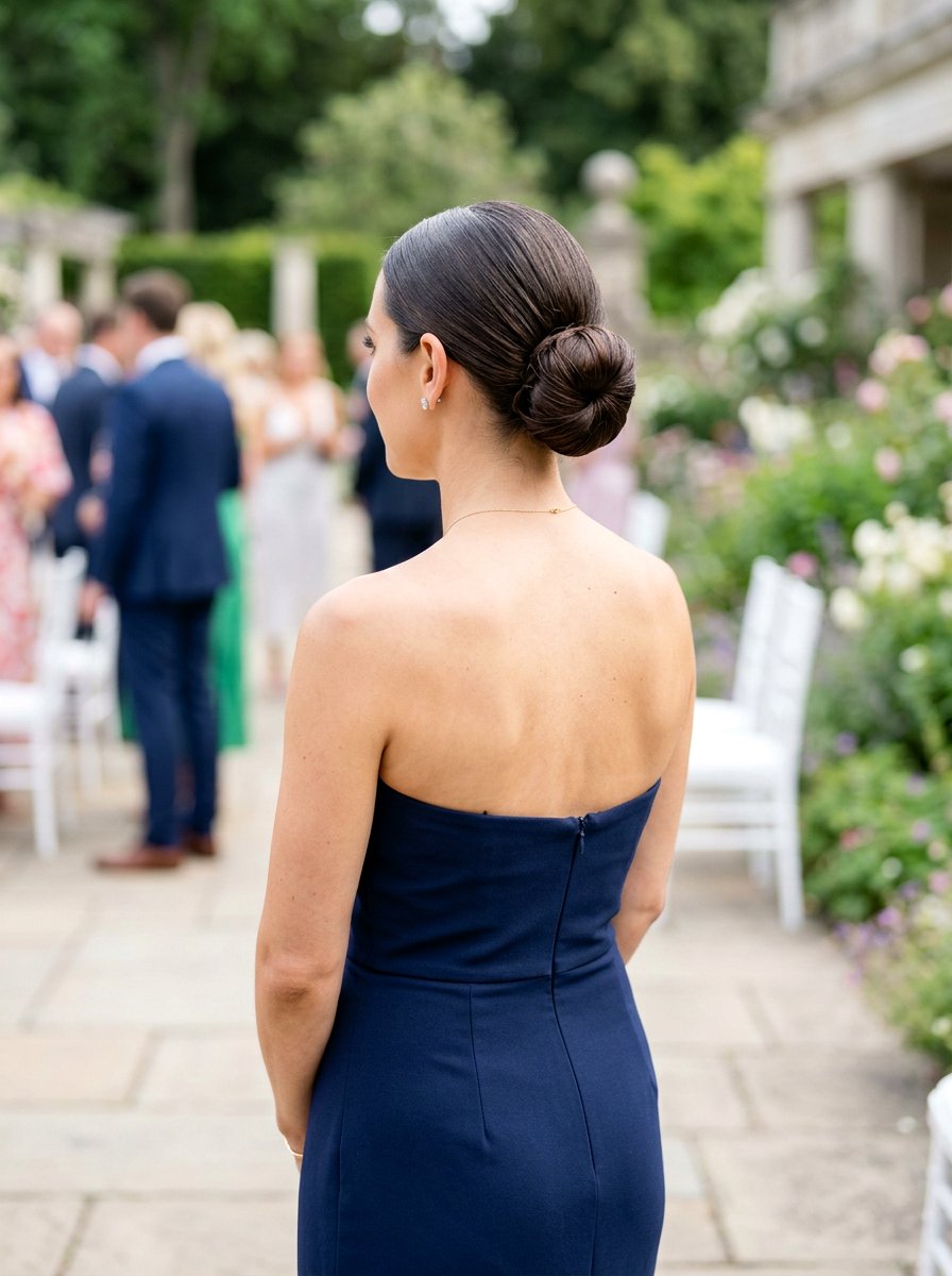 Sleek Low Bun - 20 sleek hairstyle for wedding guest - 20 sleek hairstyle for wedding guest