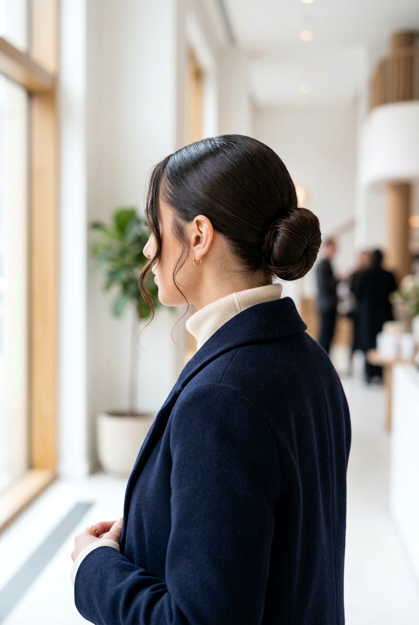 Sleek Low Bun Fall Hairstyle - 20 fall hairstyles for women - 20 fall hairstyles for women