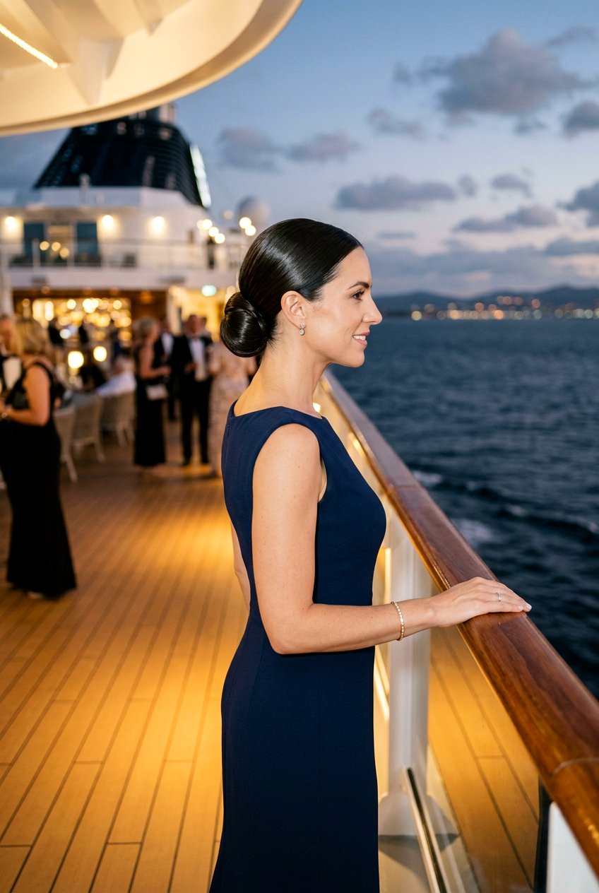 Sleek Low Bun For Formal Night - 20 cruise hairstyles for women - 20 cruise hairstyles for women
