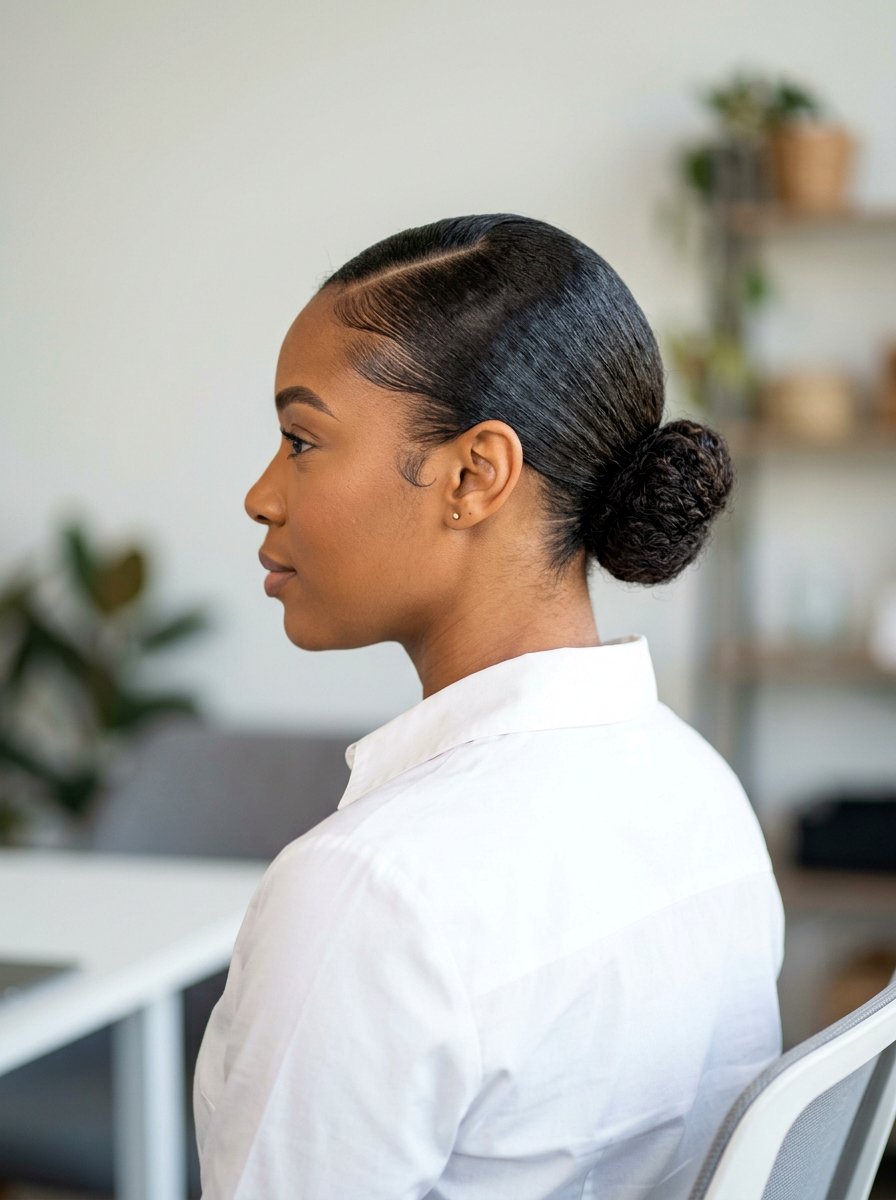 Sleek Low Bun For Short Natural Hair - 20 slick back bun for black women - 20 slick back bun for black women
