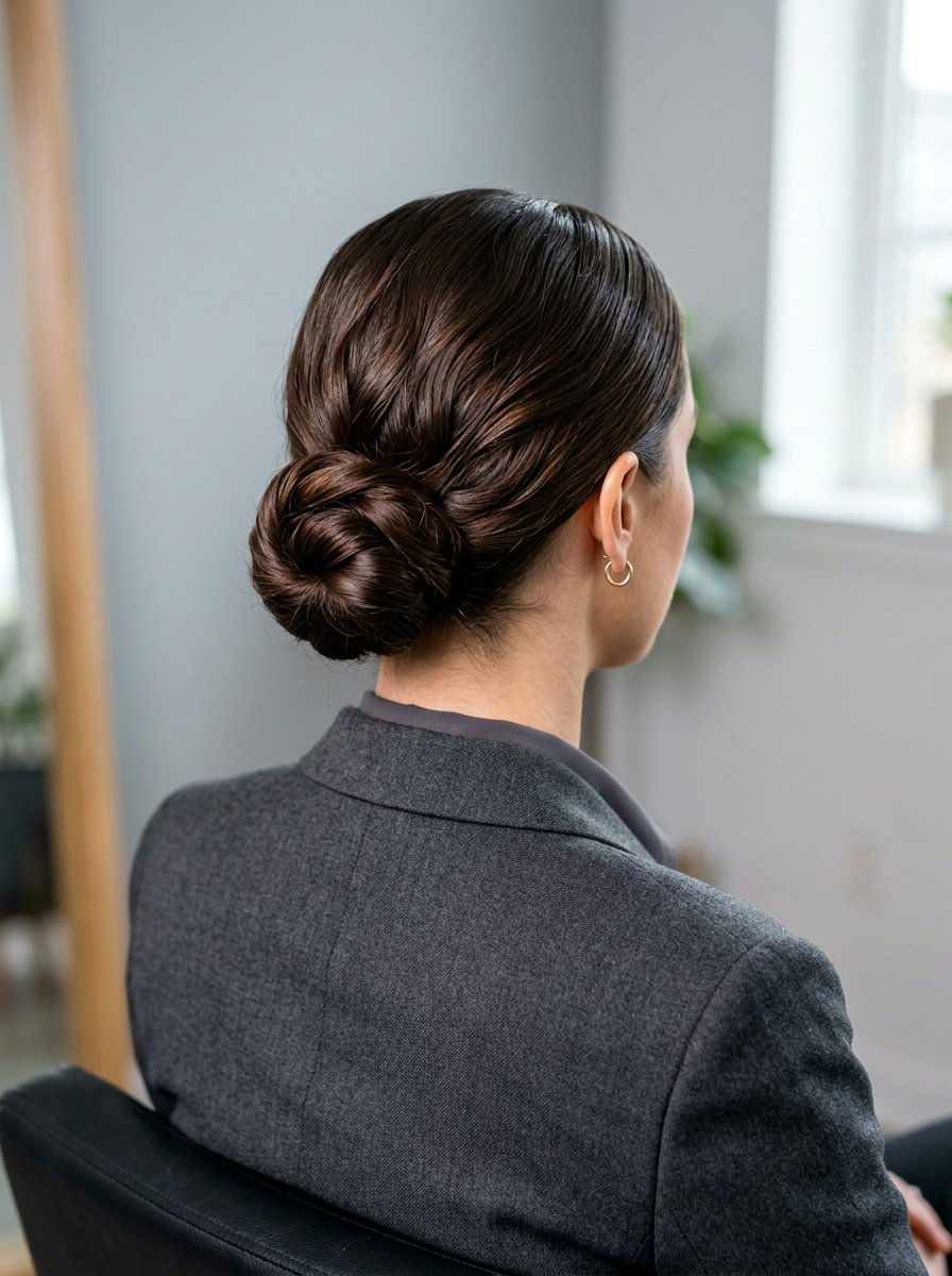 Sleek Low Bun For Wavy Hair - 20 easy hairstyle for thick wavy hair - 20 easy hairstyle for thick wavy hair