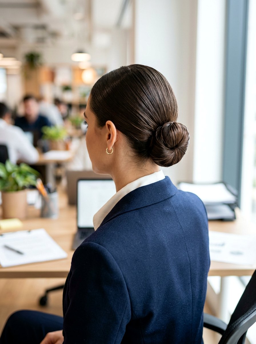 Sleek Low Bun For Work - 20 cute bun hairstyle ideas for work - 20 cute bun hairstyle ideas for work