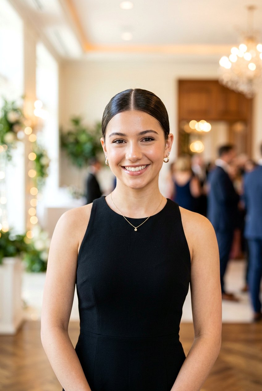 Sleek Low Bun Homecoming Updo - 20 elegant homecoming updo - 20 elegant homecoming updo