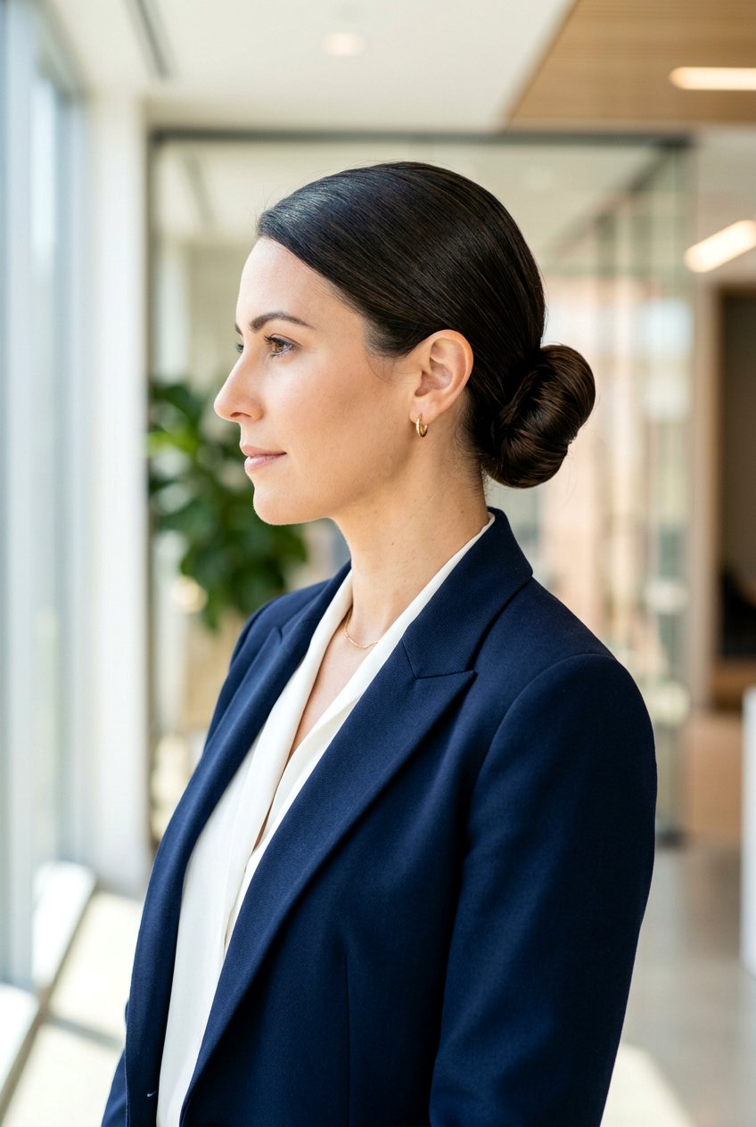Sleek Low Bun Medium Hair - 20 neat corporate hairstyle for medium hair - 20 neat corporate hairstyle for medium hair