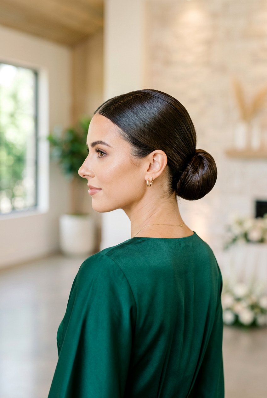 Sleek Low Bun Mother Of The Bride - 20 mother of the bride medium hairstyles - 20 mother of the bride medium hairstyles