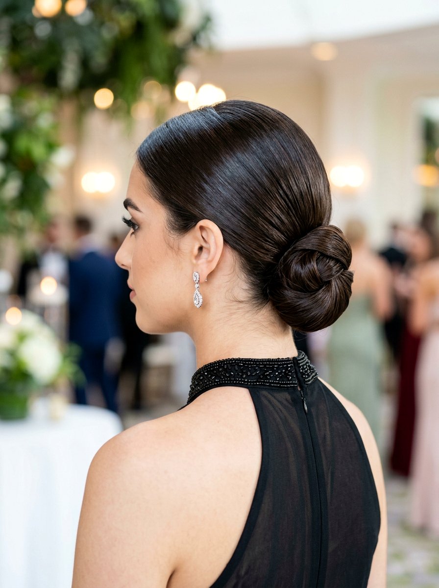 Sleek Low Bun Prom Hairstyle - 20 viral prom hairstyle ideas - 20 viral prom hairstyle ideas
