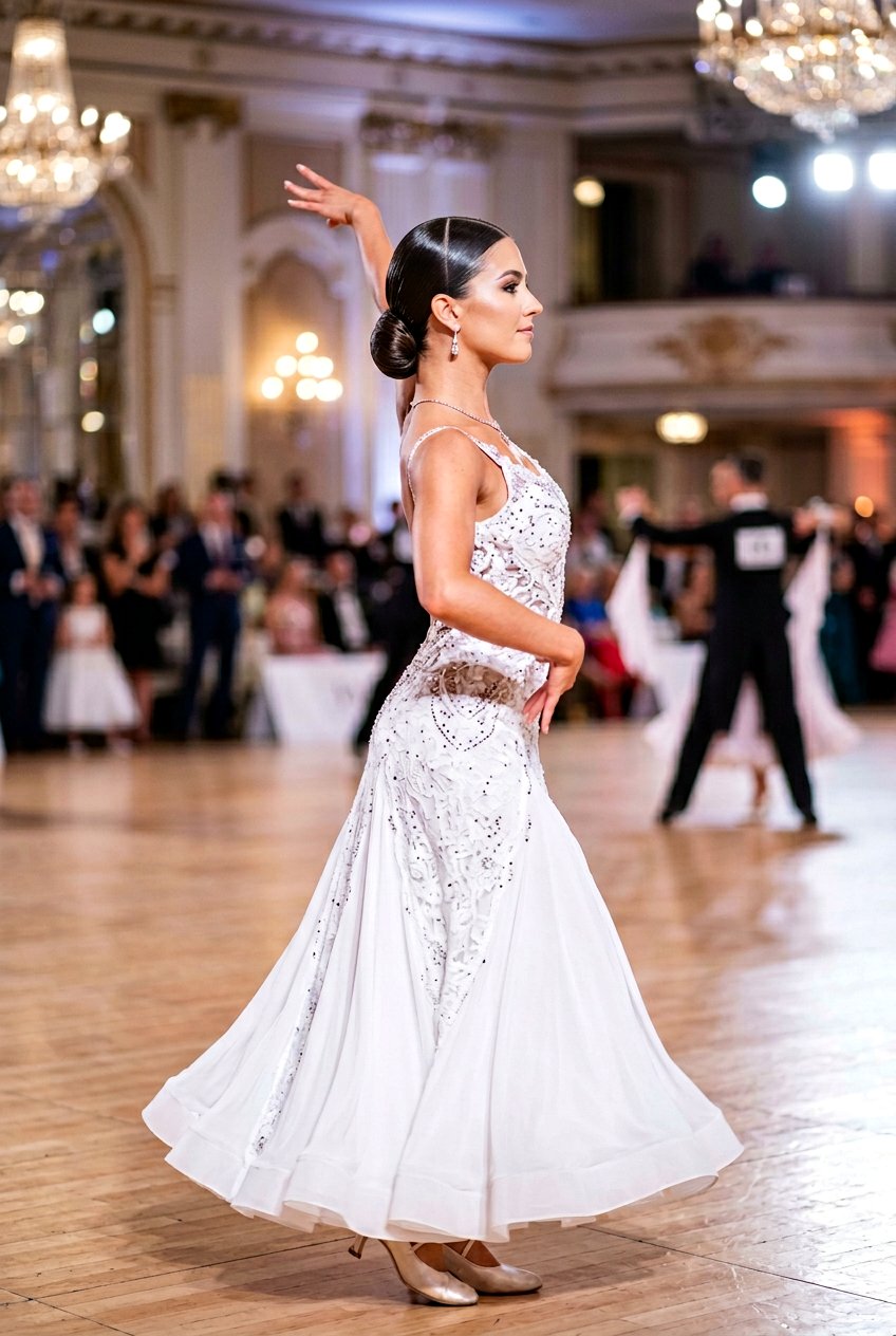 Sleek Low Bun With Center Part - 20 competition dance hairstyles - 20 competition dance hairstyles