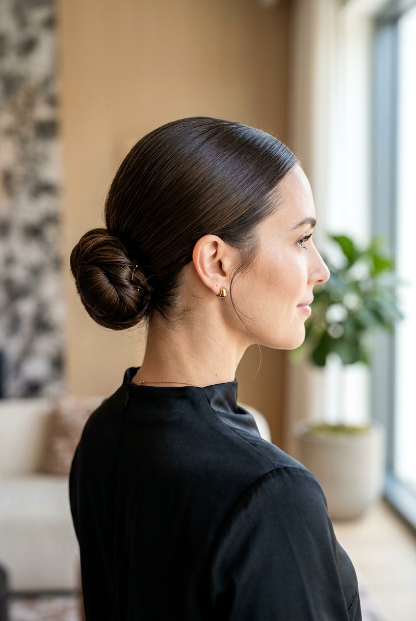 Sleek Low Chignon - 20 sophisticated hairstyles for women - 20 sophisticated hairstyles for women
