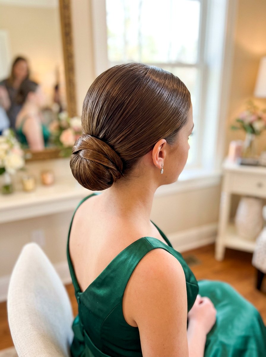 Sleek Low Chignon Bun - 20 teen girls prom hairstyle with sleek bun - 20 teen girls prom hairstyle with sleek bun