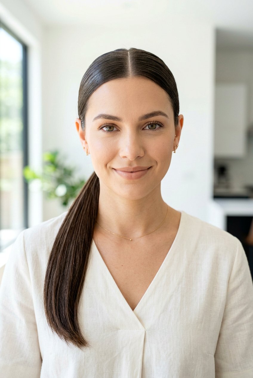 Sleek Low Clean Girl Ponytail - 20 clean girl ponytail hairstyle - 20 clean girl ponytail hairstyle