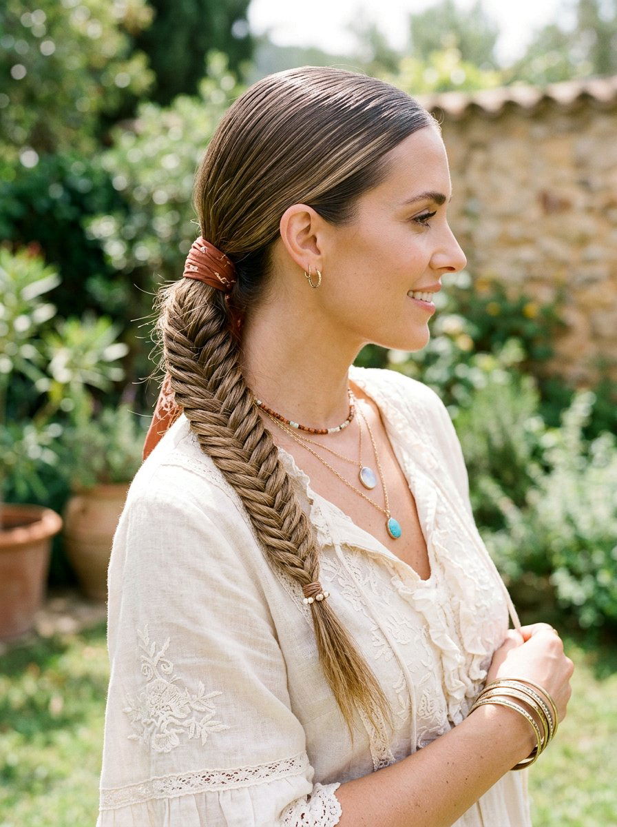 Sleek Low Fishtail Ponytail - 20 sleek hairstyle with low ponytail - 20 sleek hairstyle with low ponytail