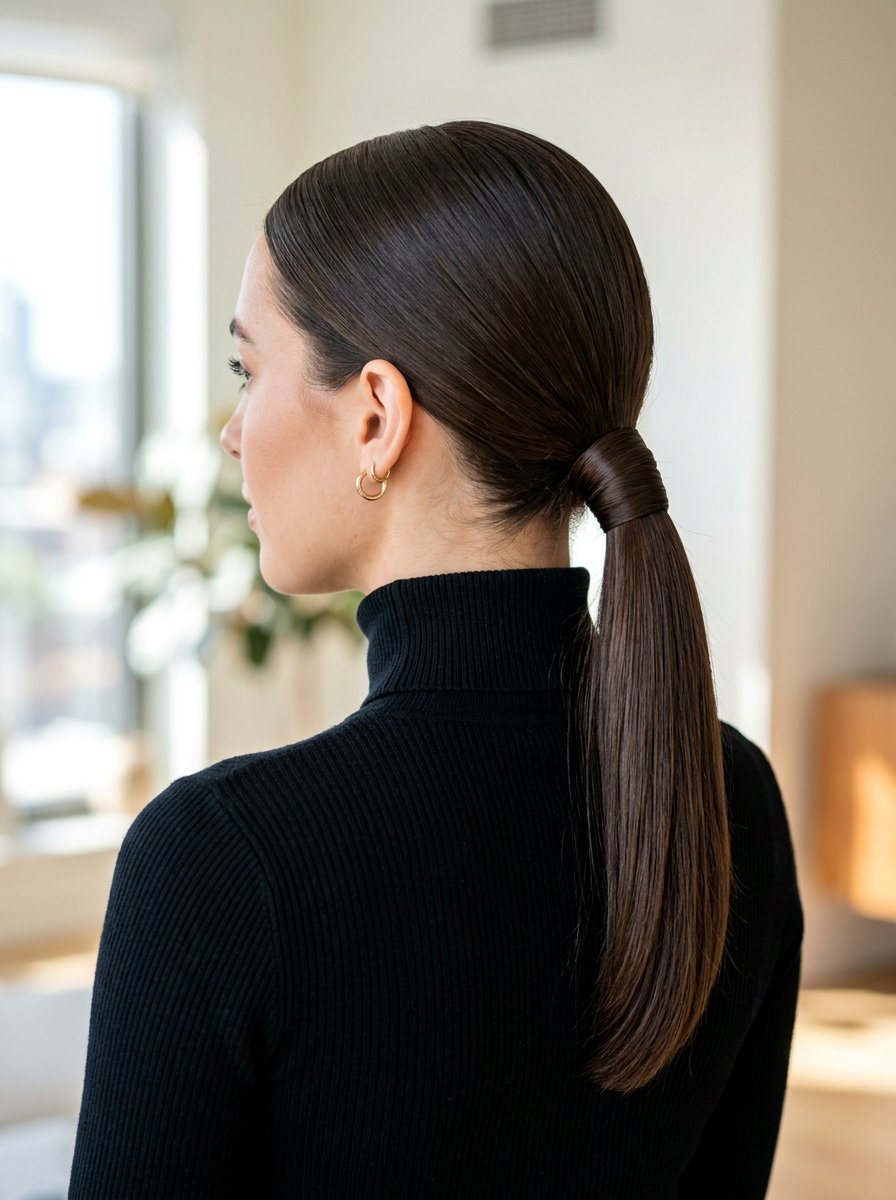 Sleek Low Ponytail - 20 cute hairstyle for family dinner - 20 cute hairstyle for family dinner