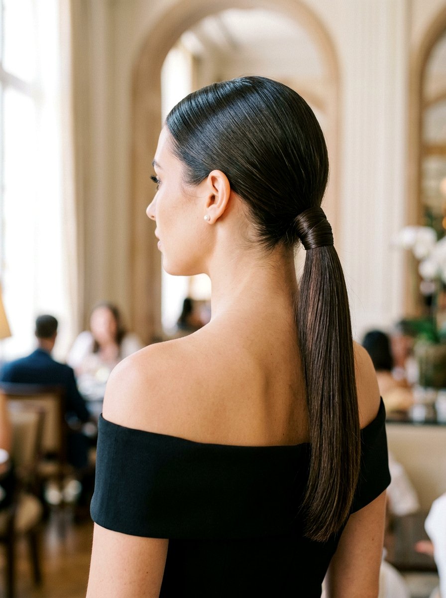 Sleek Low Ponytail - 20 date night hair ideas for women - 20 date night hair ideas for women