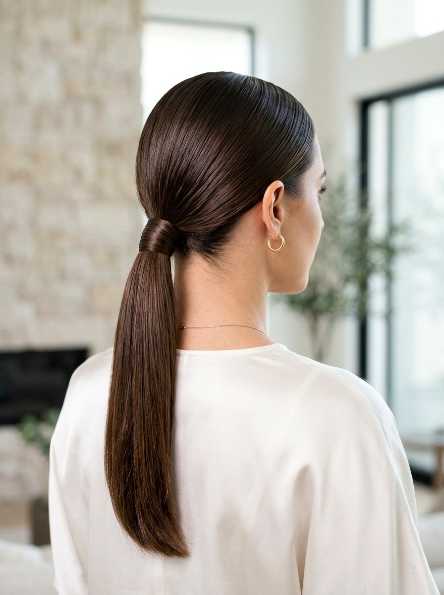 Sleek Low Ponytail - 20 easy hairstyle for vacation mornings - 20 easy hairstyle for vacation mornings
