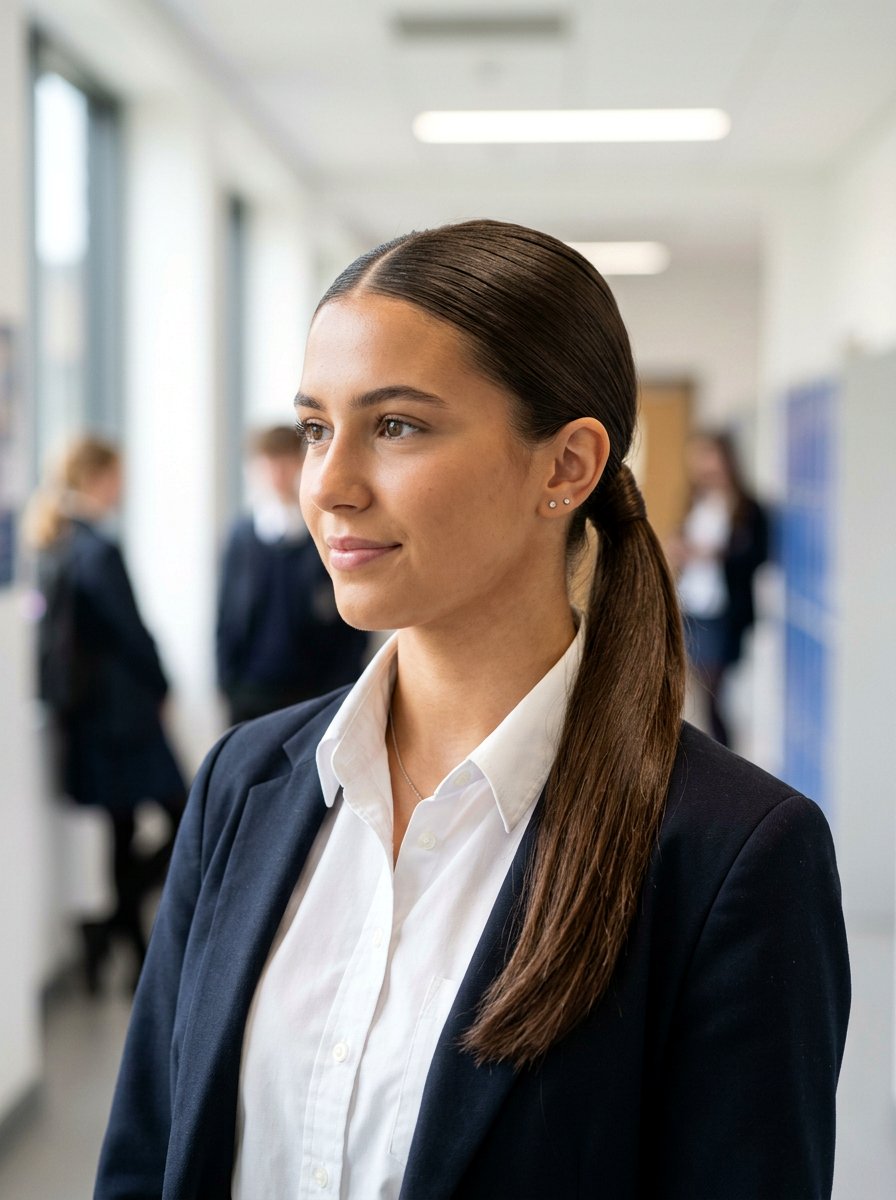 Sleek Low Ponytail - 20 viral school hairstyle ideas - 20 viral school hairstyle ideas