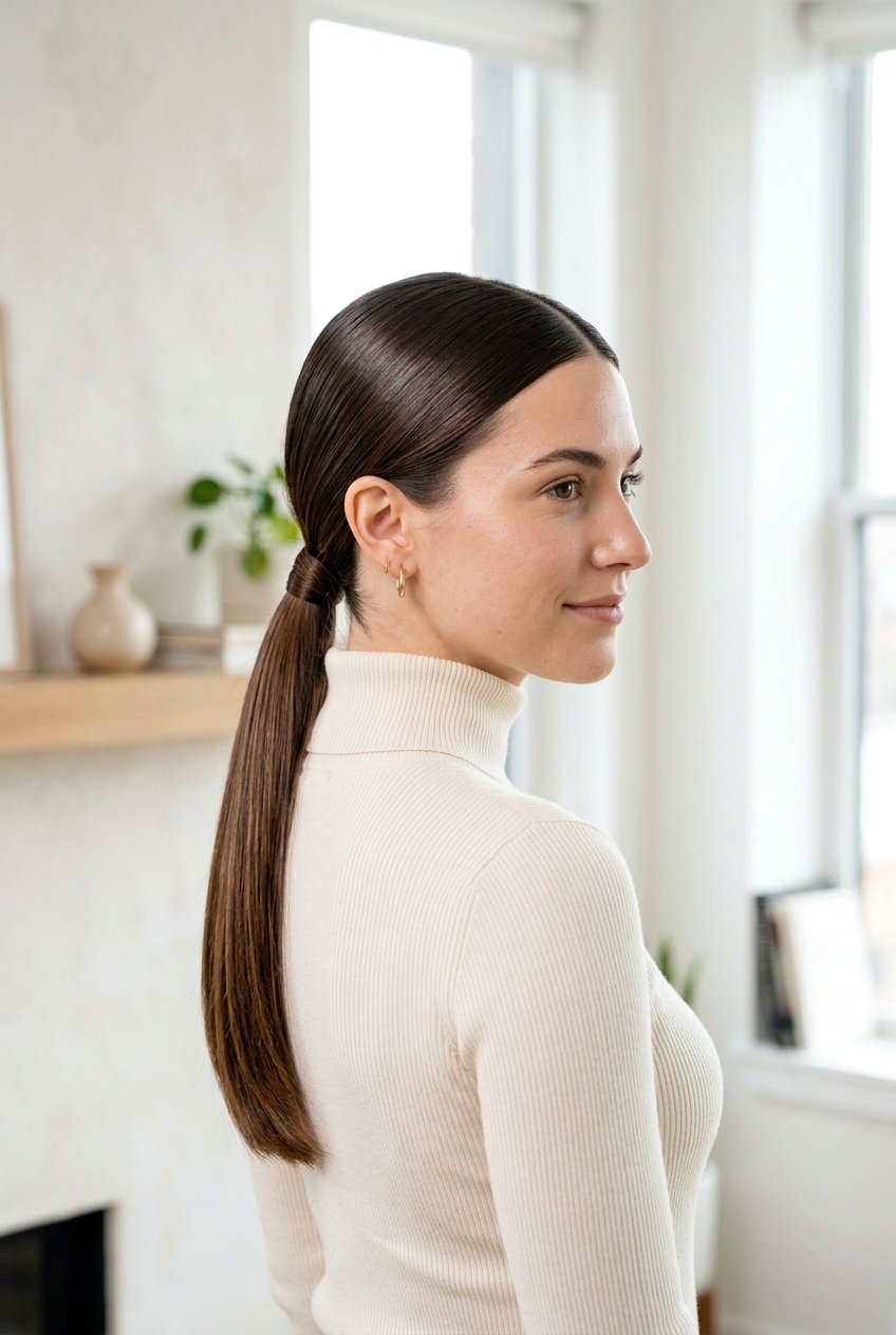 Sleek Low Ponytail For Brunch - 20 brunch hairstyles for women - 20 brunch hairstyles for women