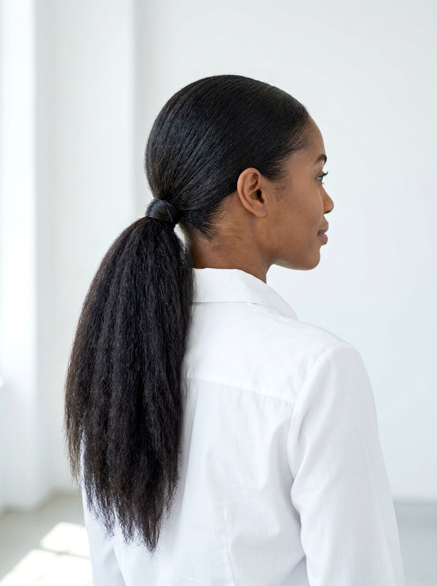 Sleek Low Ponytail For Coarse Hair - 20 office hairstyle for thick coarse hair - 20 office hairstyle for thick coarse hair