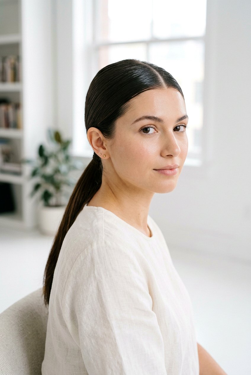 Sleek Low Ponytail For Greasy Hair - 20 greasy hair day hairstyles - 20 greasy hair day hairstyles