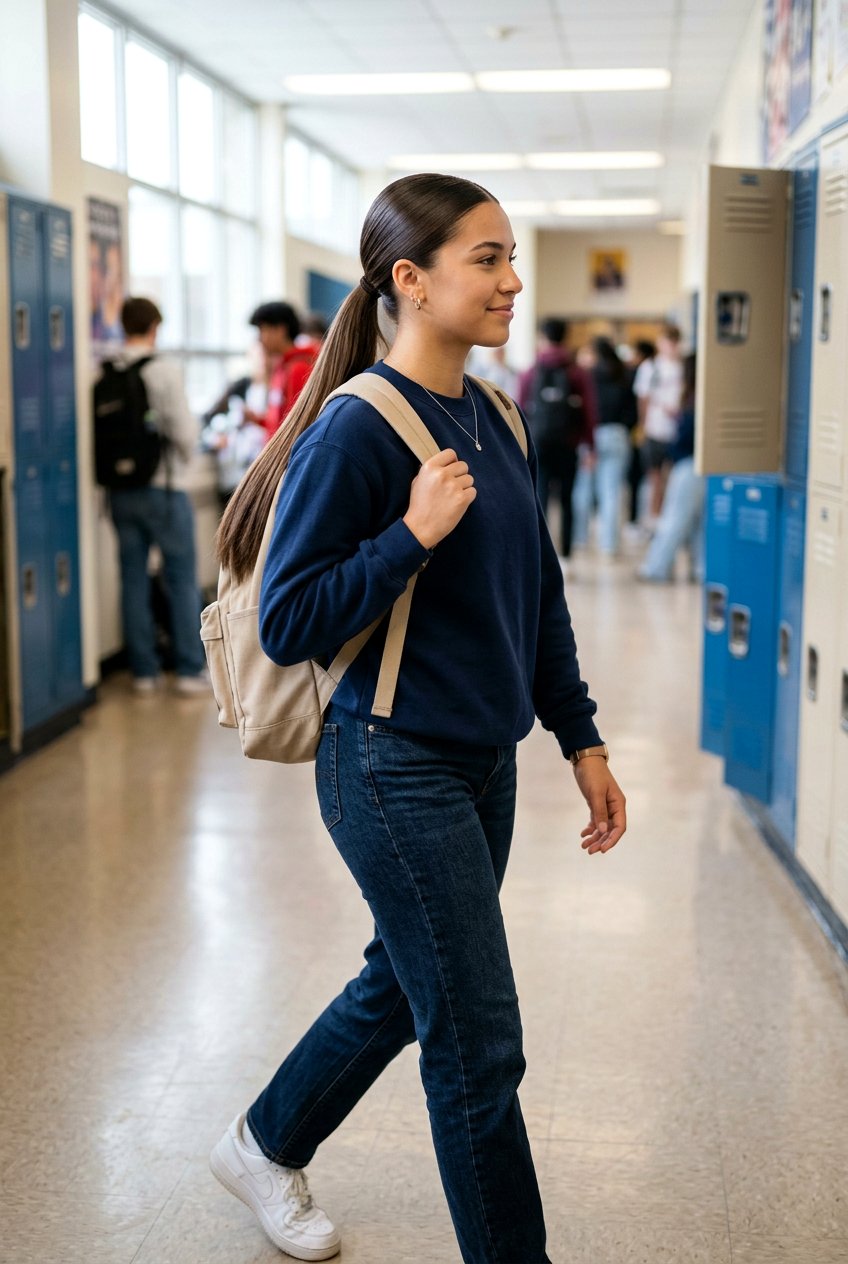 Sleek Low Ponytail For Picture Day - 20 easy hairstyles for picture day - 20 easy hairstyles for picture day
