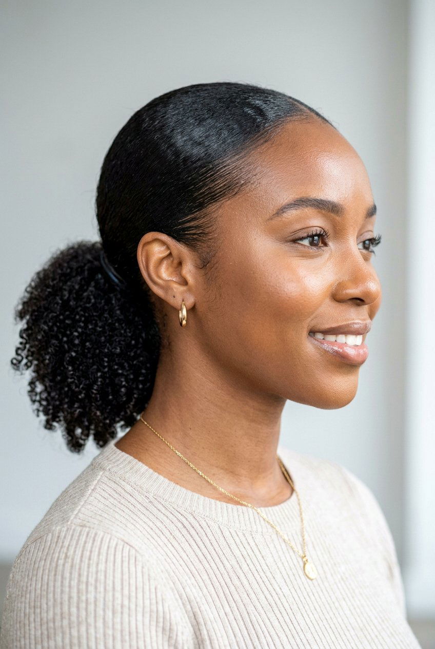 Sleek Low Ponytail Natural Hair No Flakes - 20 slick back ponytail for natural hair - 20 slick back ponytail for natural hair