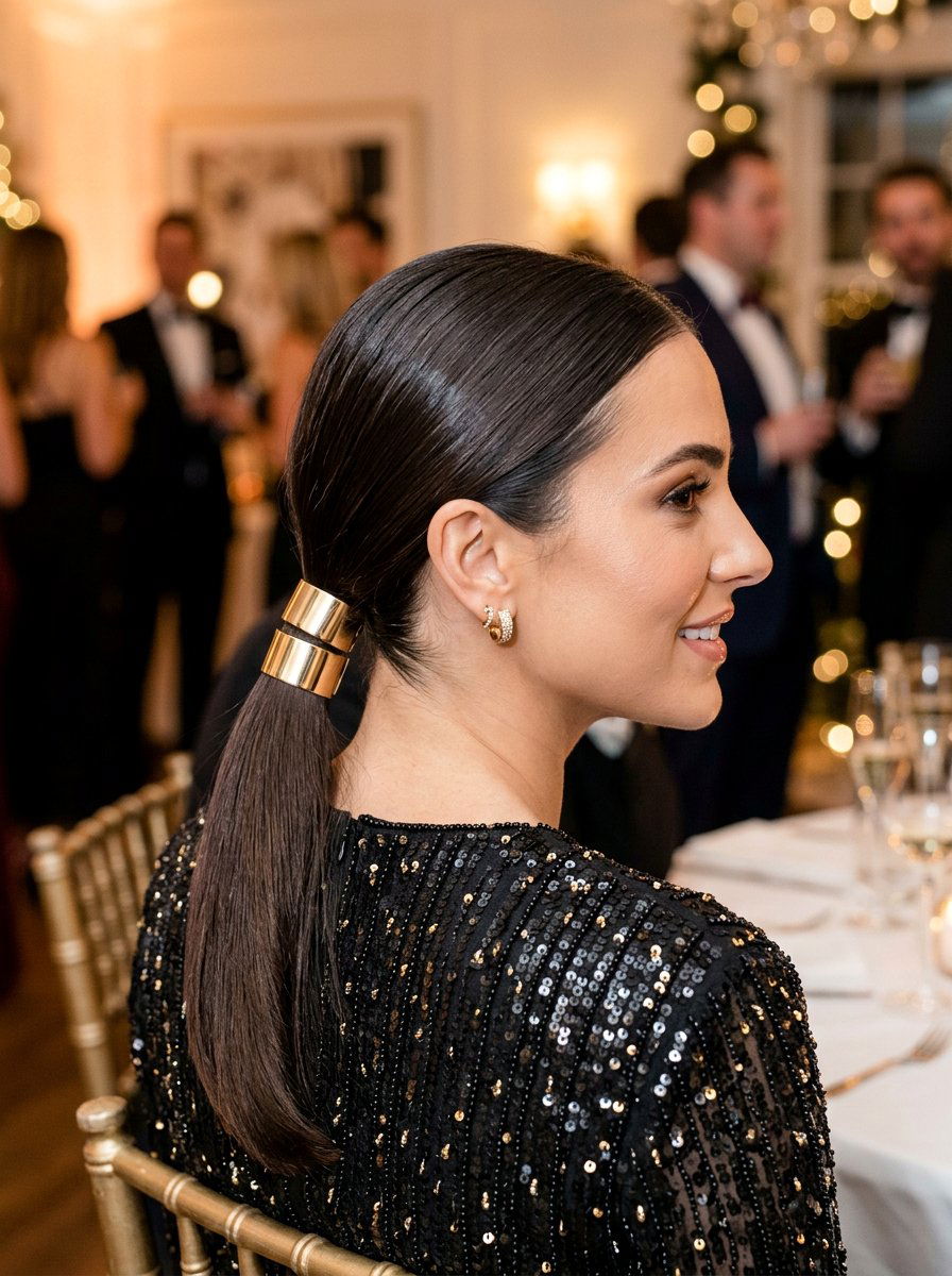 Sleek Low Ponytail With Accessories - 20 sleek hairstyle with low ponytail - 20 sleek hairstyle with low ponytail