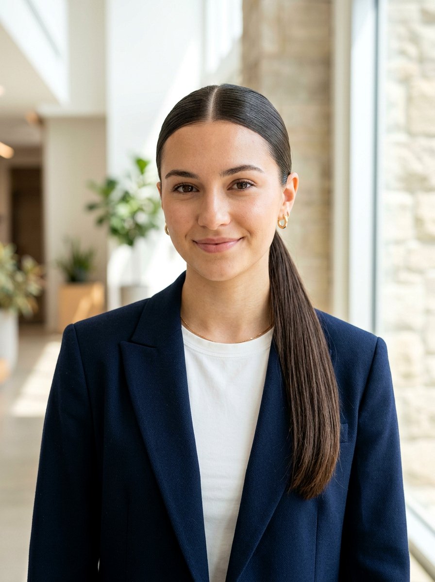 Sleek Low Ponytail With Middle Part - 20 school hair ideas for girls - 20 school hair ideas for girls