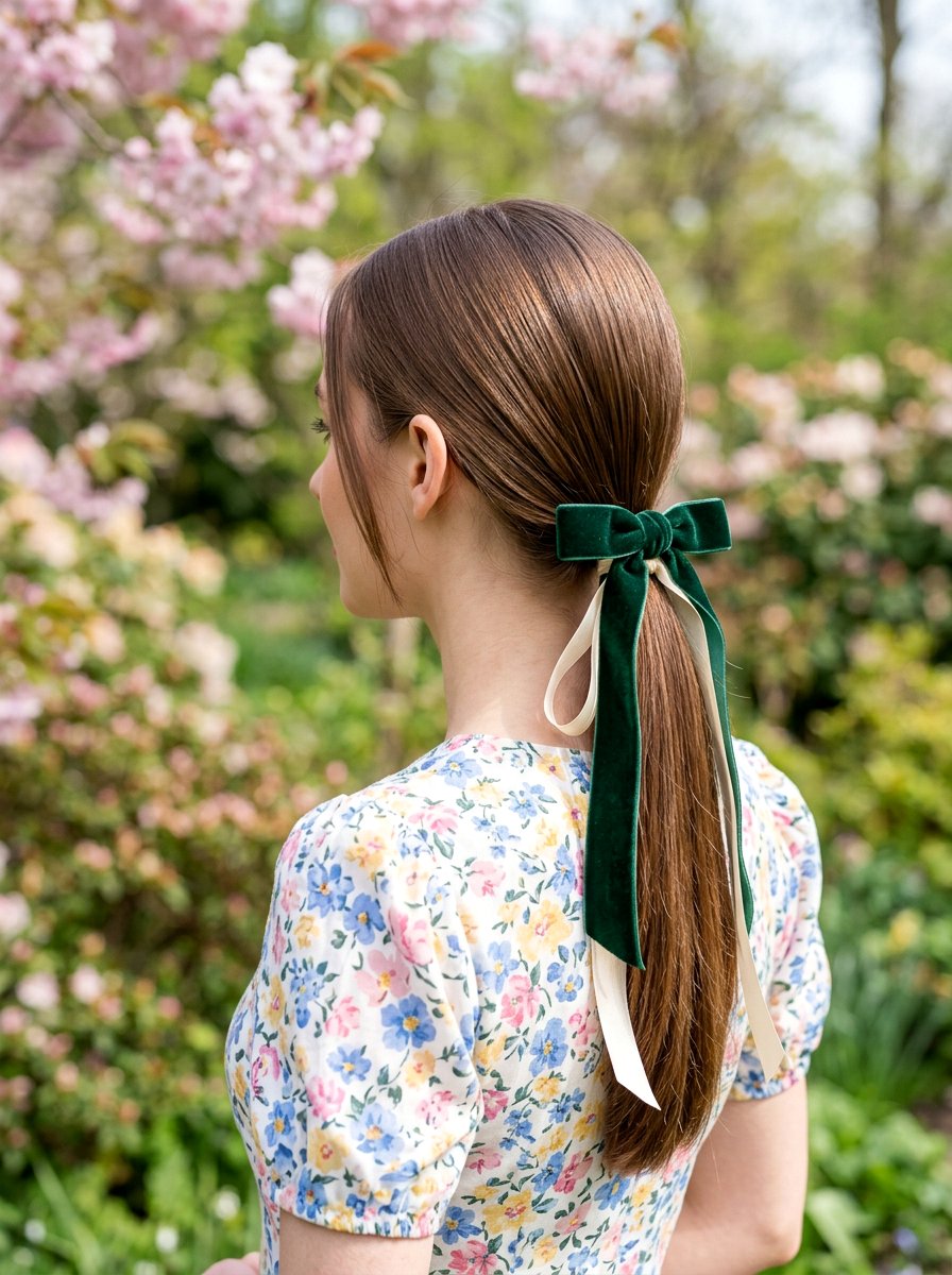 Sleek Low Ponytail With Ribbons - 20 sleek hairstyle with low ponytail - 20 sleek hairstyle with low ponytail