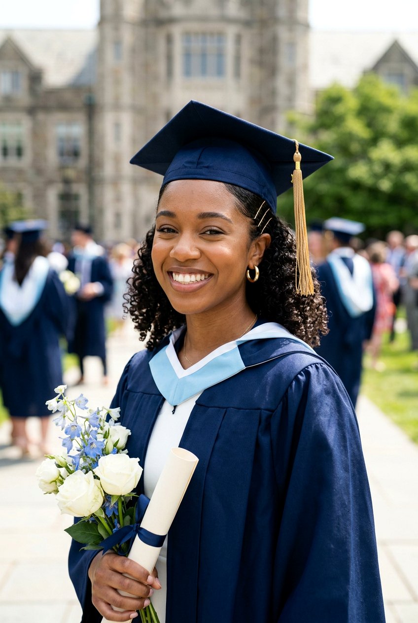 Sleek Mid Length Swept Back Curls - 20 graduation cap hairstyles - 20 graduation cap hairstyles