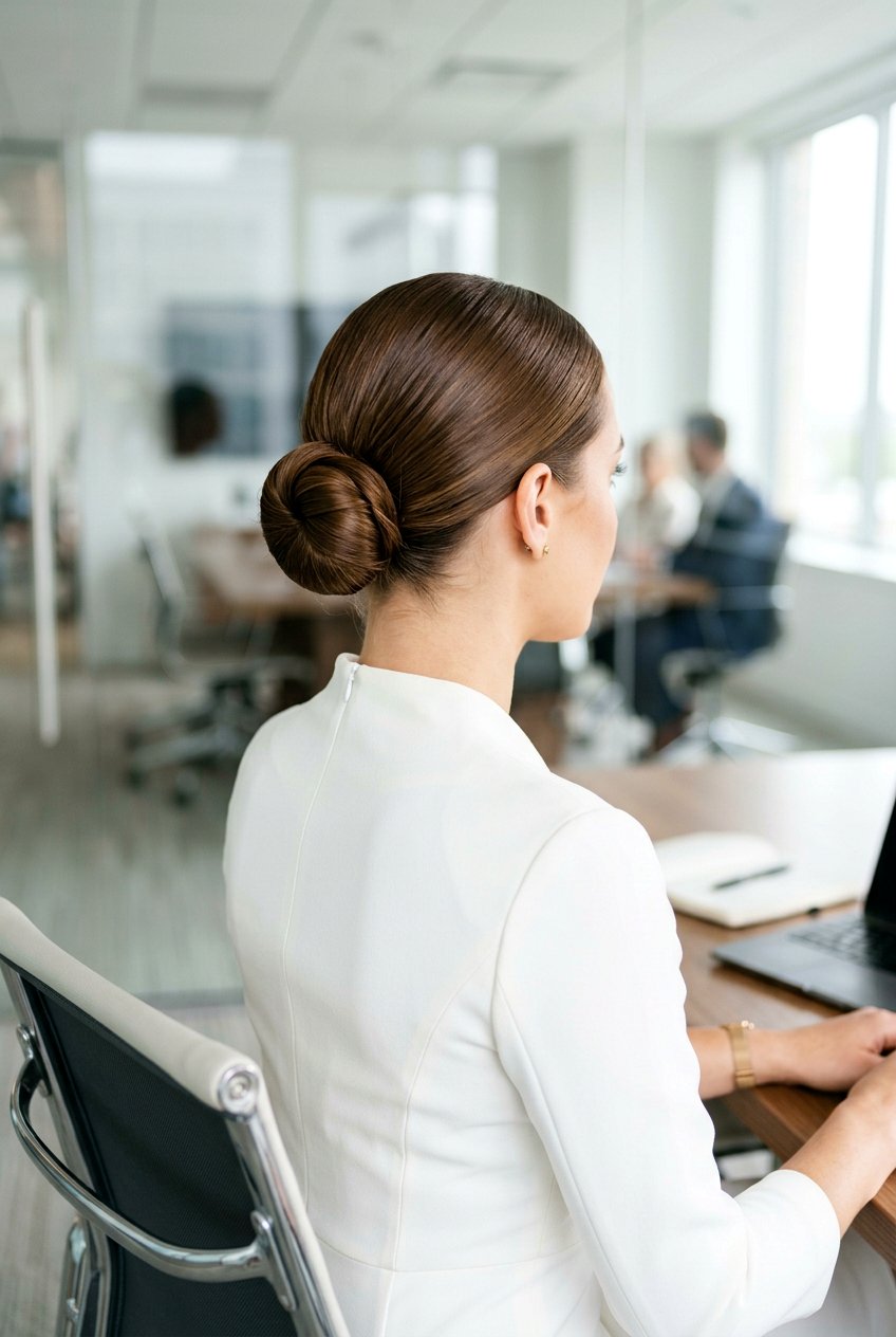 Sleek Middle Bun - 20 minimalist work bun for women - 20 minimalist work bun for women