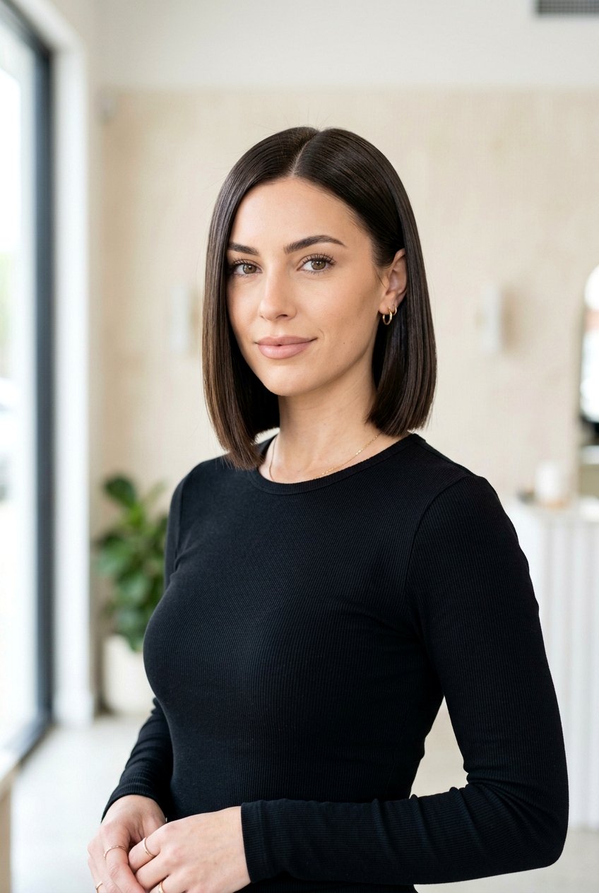 Sleek One Length Glass Bob - 20 glass hair bob - 20 glass hair bob