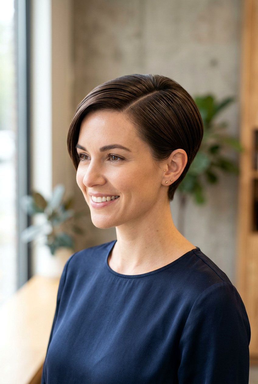 Sleek Pixie Cut - 20 office hairstyles for women - 20 office hairstyles for women