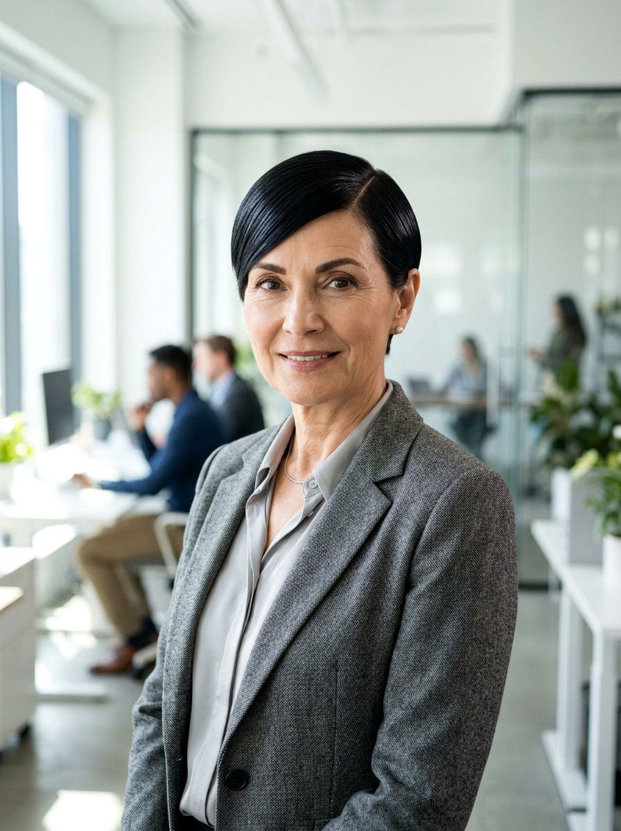 Sleek Pixie With Side Swept Bangs - 20 pixie cut with side swept bangs for older women - 20 pixie cut with side swept bangs for older women