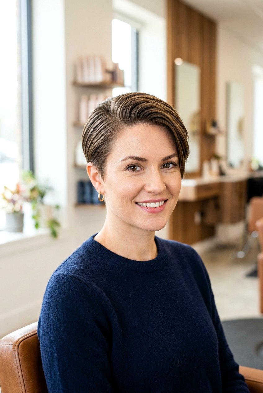 Sleek Pixie - 20 business casual hairstyles - 20 business casual hairstyles