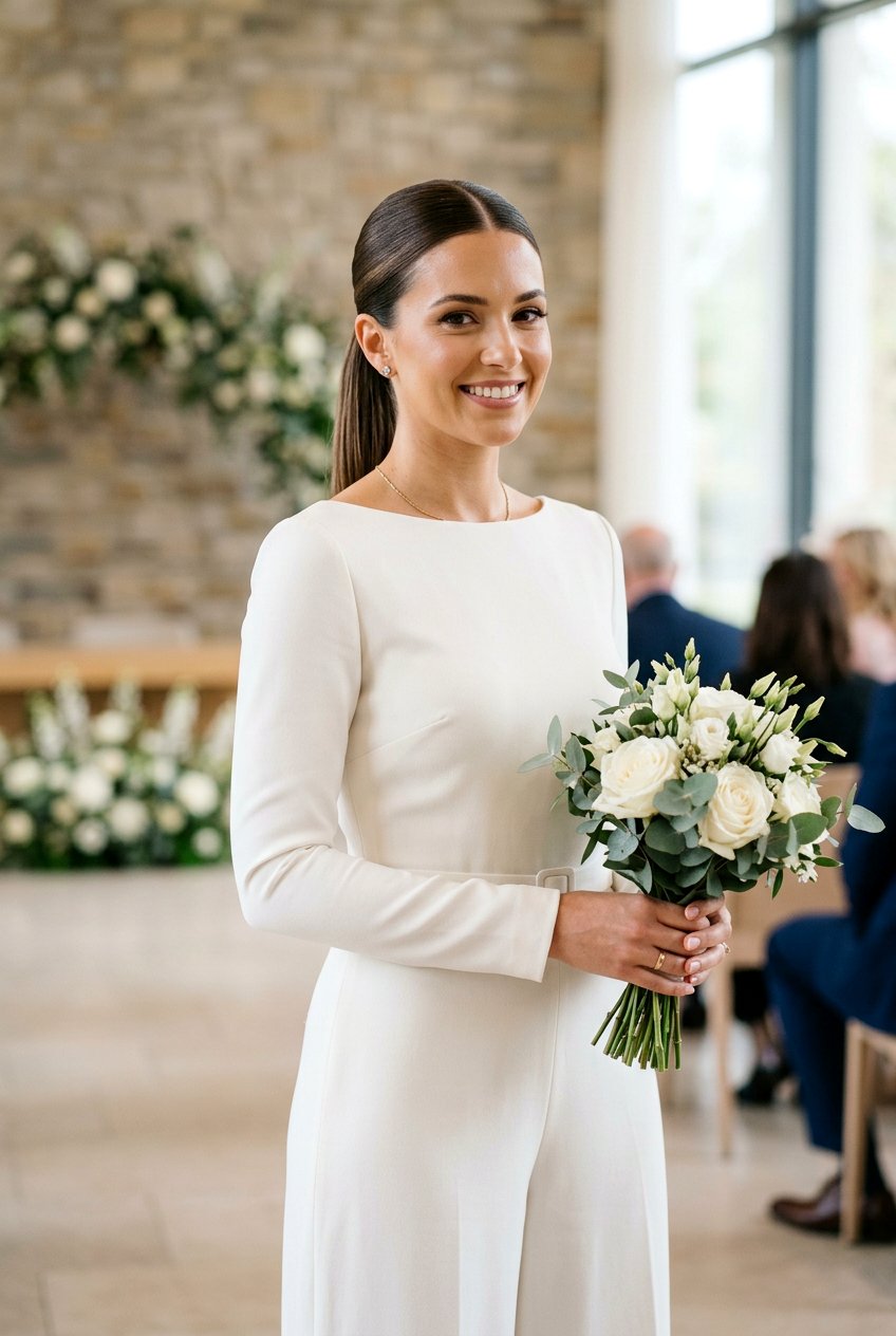 Sleek Ponytail Civil Wedding Hairstyle - 20 civil wedding hairstyles - 20 civil wedding hairstyles