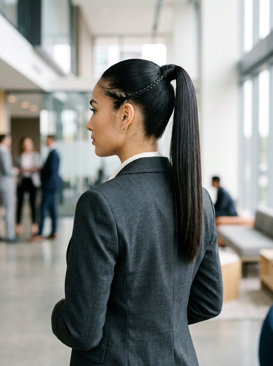 Sleek Ponytail With Braid - 20 prom ponytail with braid - 20 prom ponytail with braid