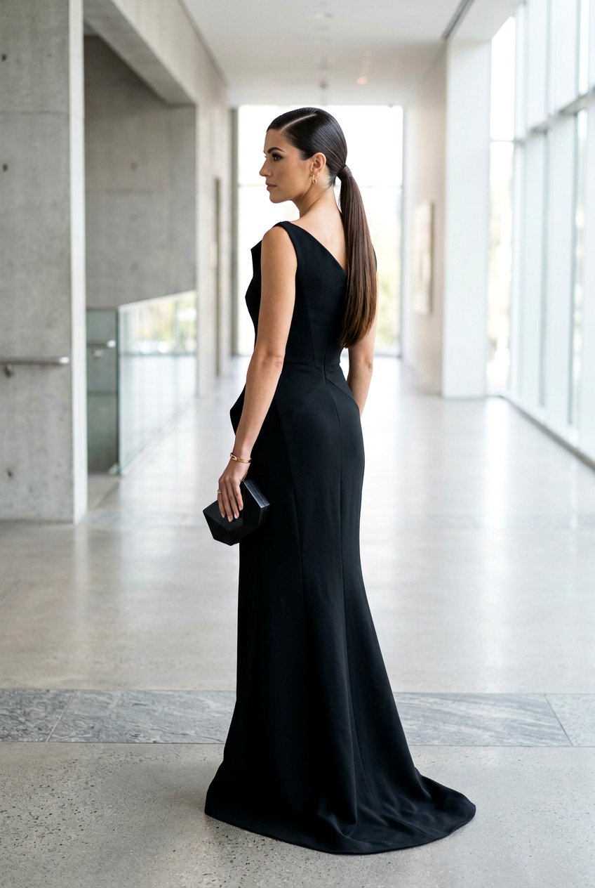 Sleek Ponytail With Deep Side Part - 20 prom hairstyle with sleek ponytail - 20 prom hairstyle with sleek ponytail