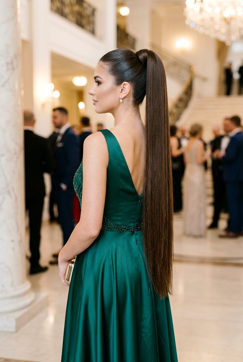 Sleek Ponytail With Extensions - 20 prom hairstyle with sleek ponytail - 20 prom hairstyle with sleek ponytail