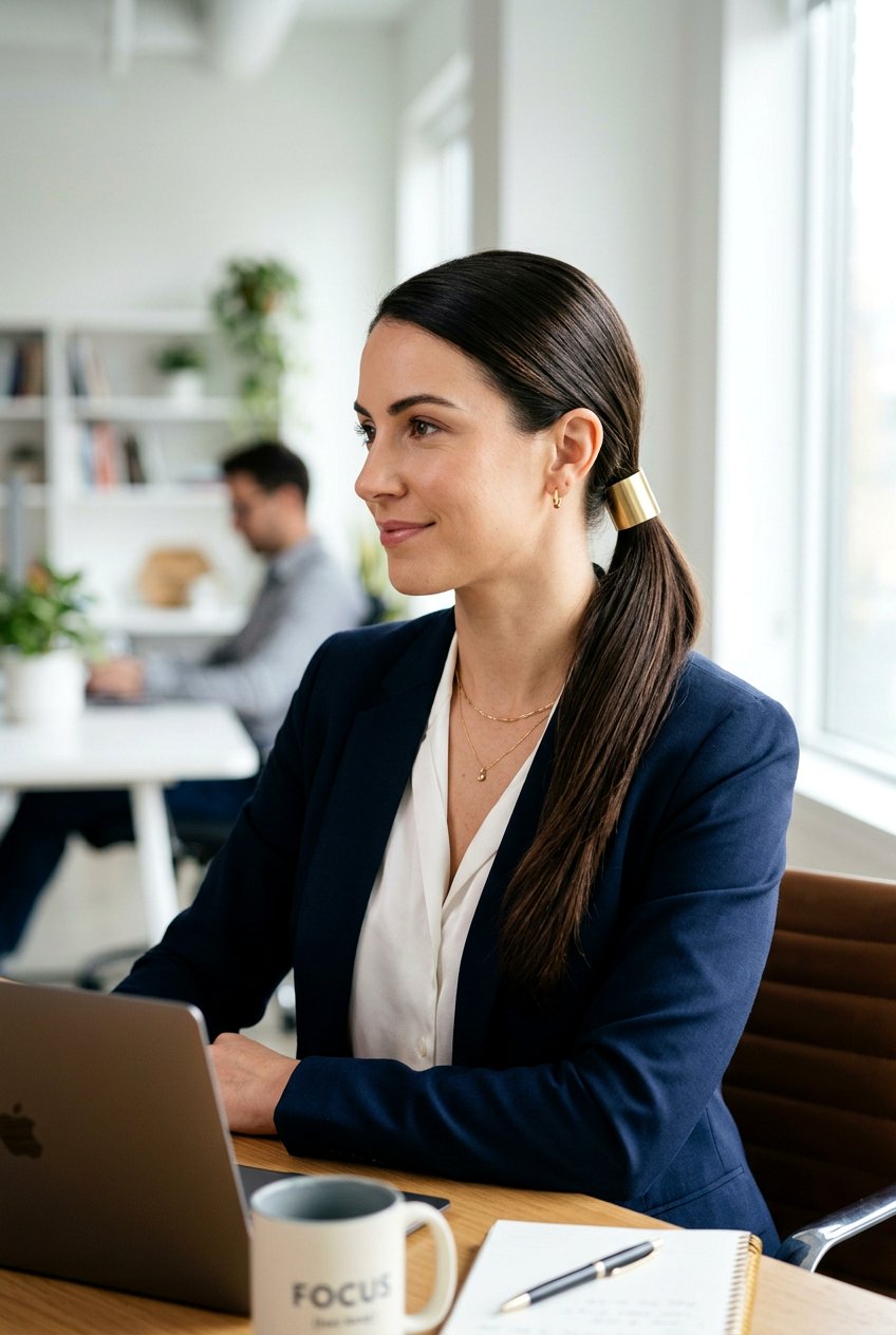Sleek Ponytail With Hair Accessories For Work - 20 sleek ponytail for office - 20 sleek ponytail for office