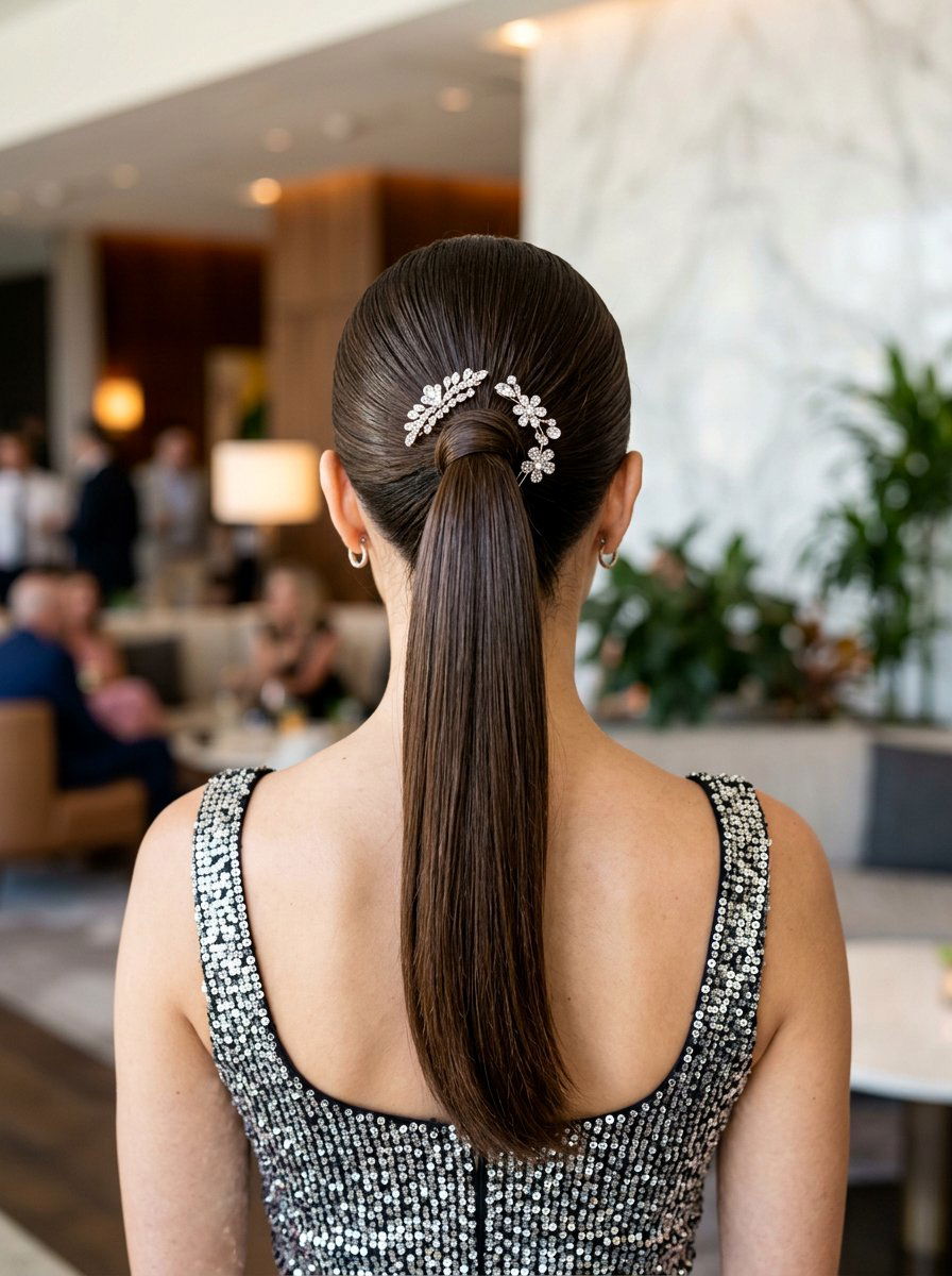 Sleek Ponytail With Hair Accessories - 20 easy sleek ponytail styling ideas - 20 easy sleek ponytail styling ideas