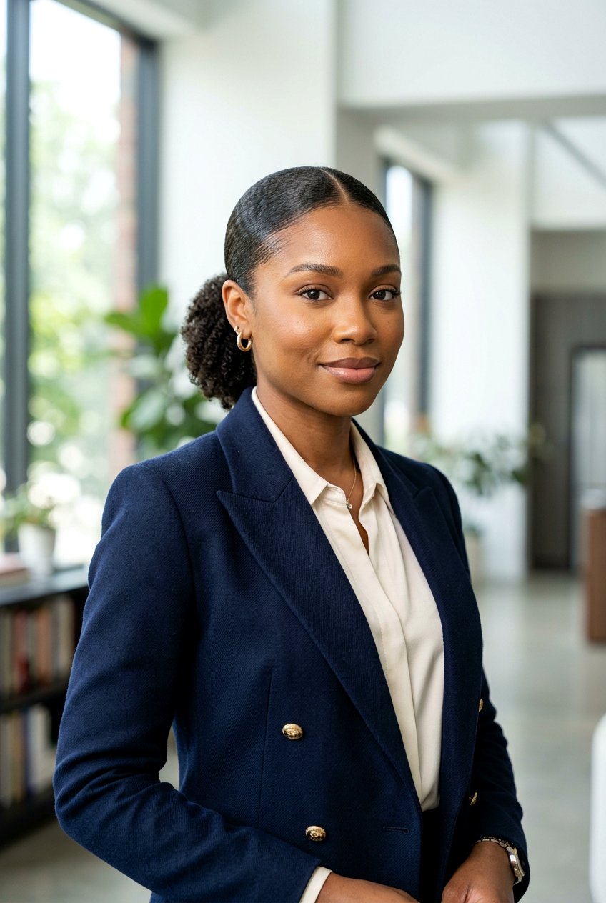 Sleek Ponytail With Middle Part On 4C Hair - 20 slick back ponytail for natural hair - 20 slick back ponytail for natural hair