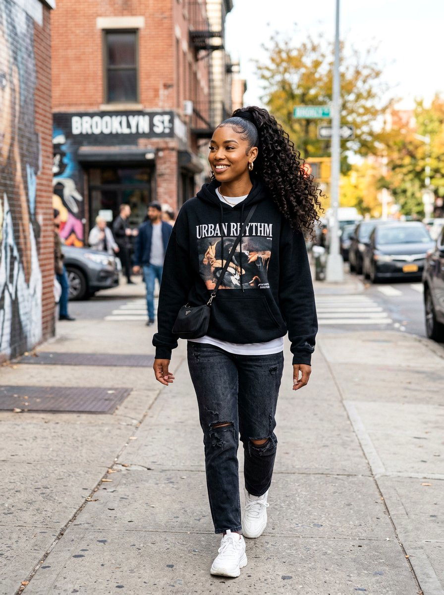 Sleek Root Curly Ends High Ponytail - 20 soft glam hairstyle for curly hair - 20 soft glam hairstyle for curly hair